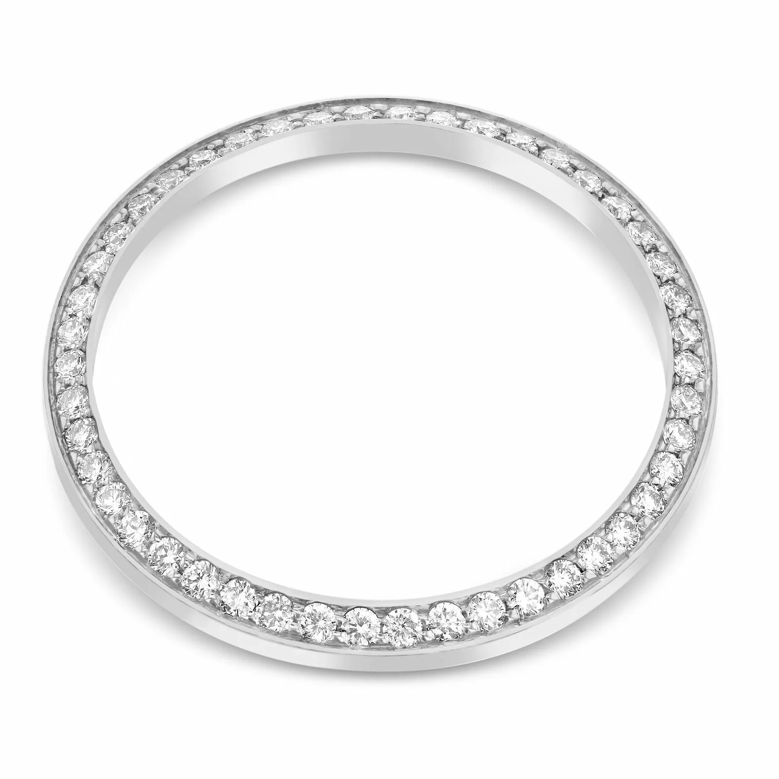 MEDIUM SIZE 1CT PAVE SET BEAD SET DIAMOND BEZEL 18K WHITE FITS ROLEX 31MM MIDSIZ