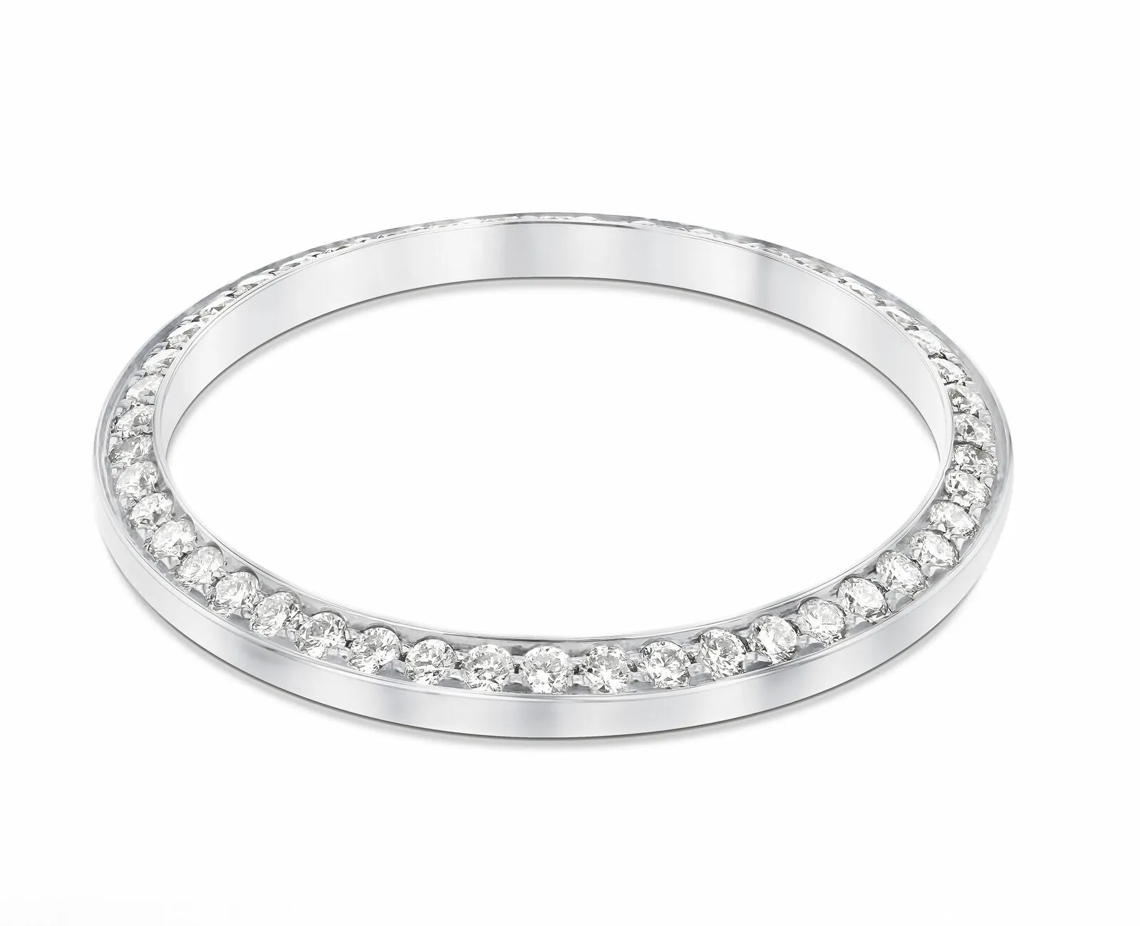 MEDIUM SIZE 1CT PAVE SET BEAD SET DIAMOND BEZEL 18K WHITE FITS ROLEX 31MM MIDSIZ