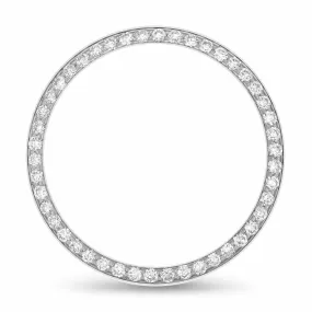 MEDIUM SIZE 1CT PAVE SET BEAD SET DIAMOND BEZEL 18K WHITE FITS ROLEX 31MM MIDSIZ