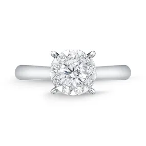 Memoire 18ct White Gold 0.60 Carat Diamond Bouquet Solitaire Ring