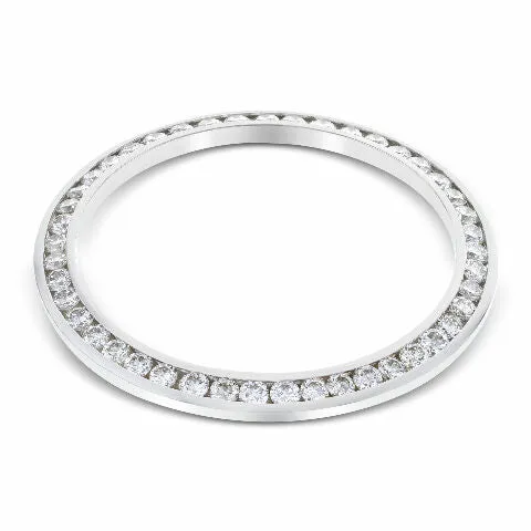 MENS 2.30CT CHANNEL DIAMOND BEZEL 14KW FOR ROLEX 34MM DATE, AIRKING