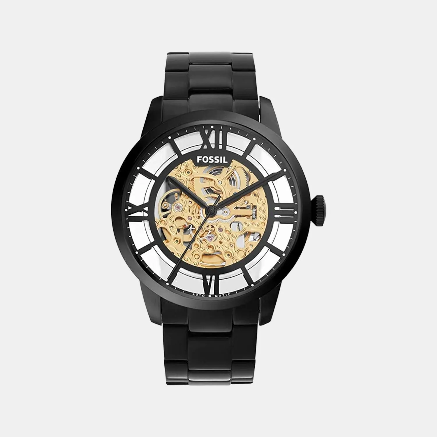 Men's Black Analog Stainless Steel Automatic Watch ME3197