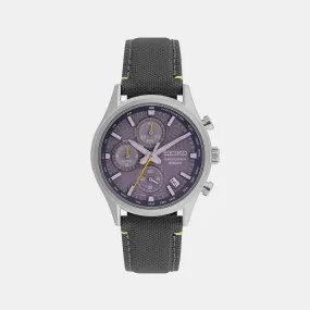 Men's Grey Chronograph Leather Watch SSB423P1