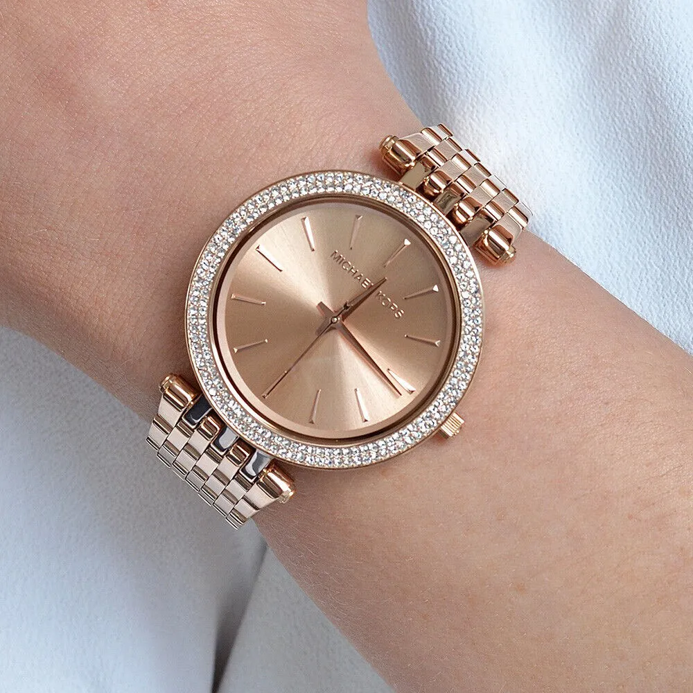 Michael Kors Darci Rose Gold Pave Bezel Luxury Women's Watch MK3192