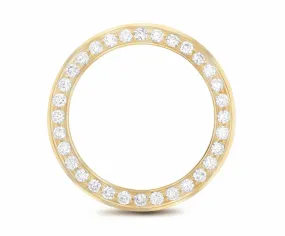 MIDSIZE 2CT BEAD PAVE SET DIAMOND BEZEL 14KY FOR ROLEX 31MM DATEJUST, PRESIDENT