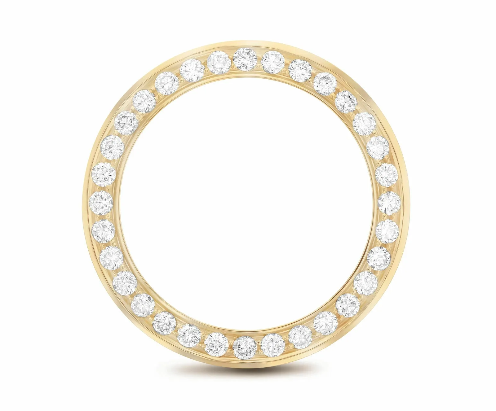 MIDSIZE 2CT BEAD PAVE SET DIAMOND BEZEL 14KY FOR ROLEX 31MM DATEJUST, PRESIDENT