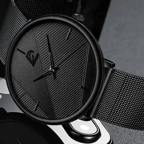 Minimalist Ultra Thin Stainless Steel Mesh Men Watches