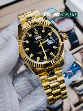 Most Demanding Rolex Black Dail Stone Watch With Budget For Men