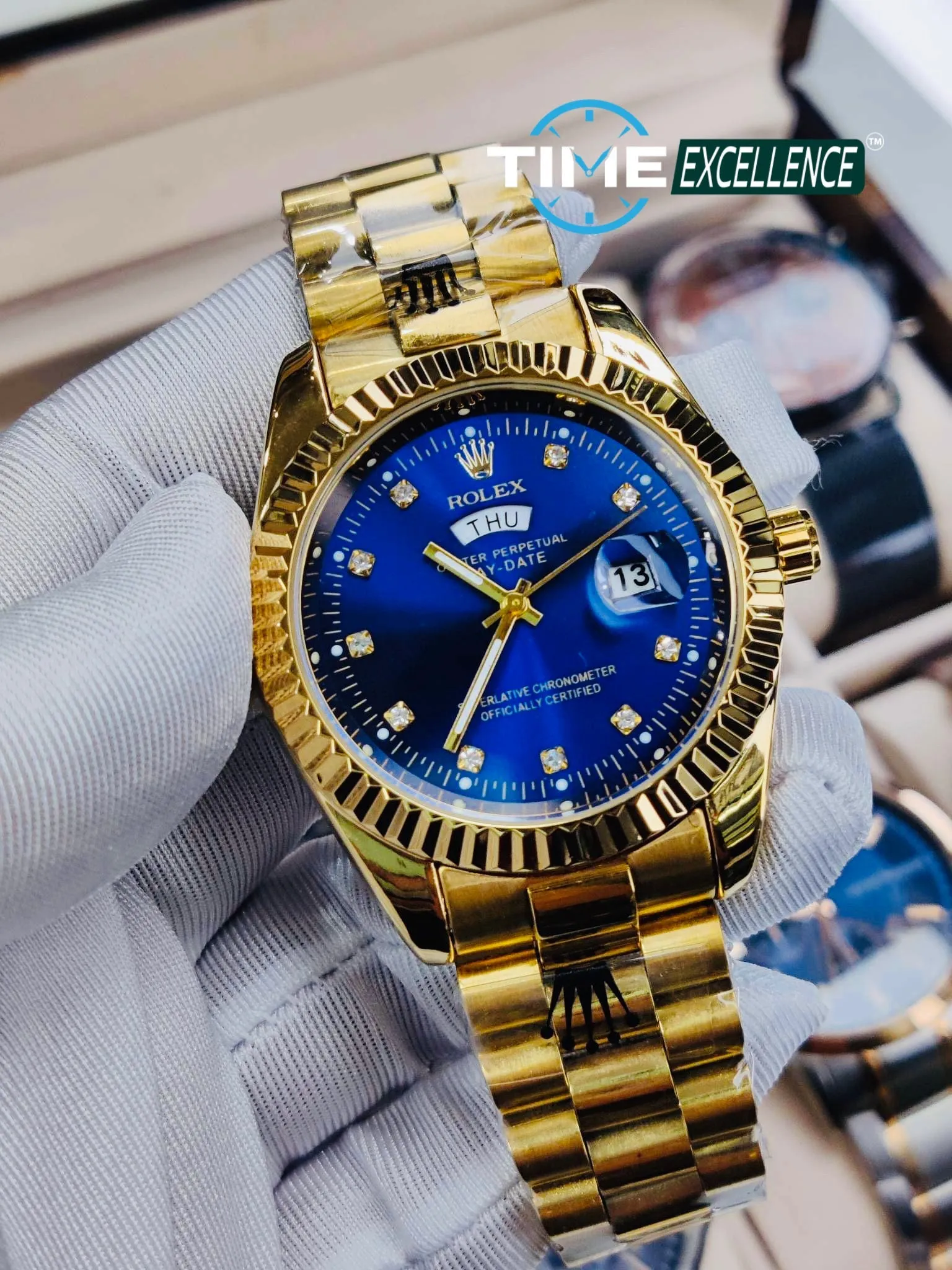 Most Demanding Rolex Gold Body Blue Dail Watch With Budget For Me