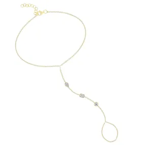 Multiple Fancy Shape Bezels Hand Chain Bracelet