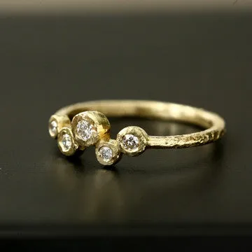 NEW! 18k Gold 5 Bezel Diamond Ring by Yasuko Azuma