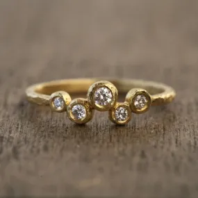 NEW! 18k Gold 5 Bezel Diamond Ring by Yasuko Azuma