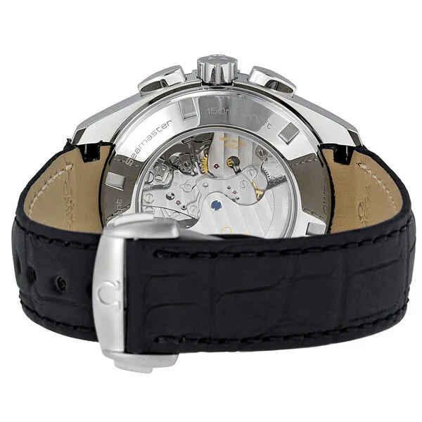 Omega Seamaster Teak Grey Dial GMT Chronograph Black Leather Men's Watch 231.13.44.52.06.001