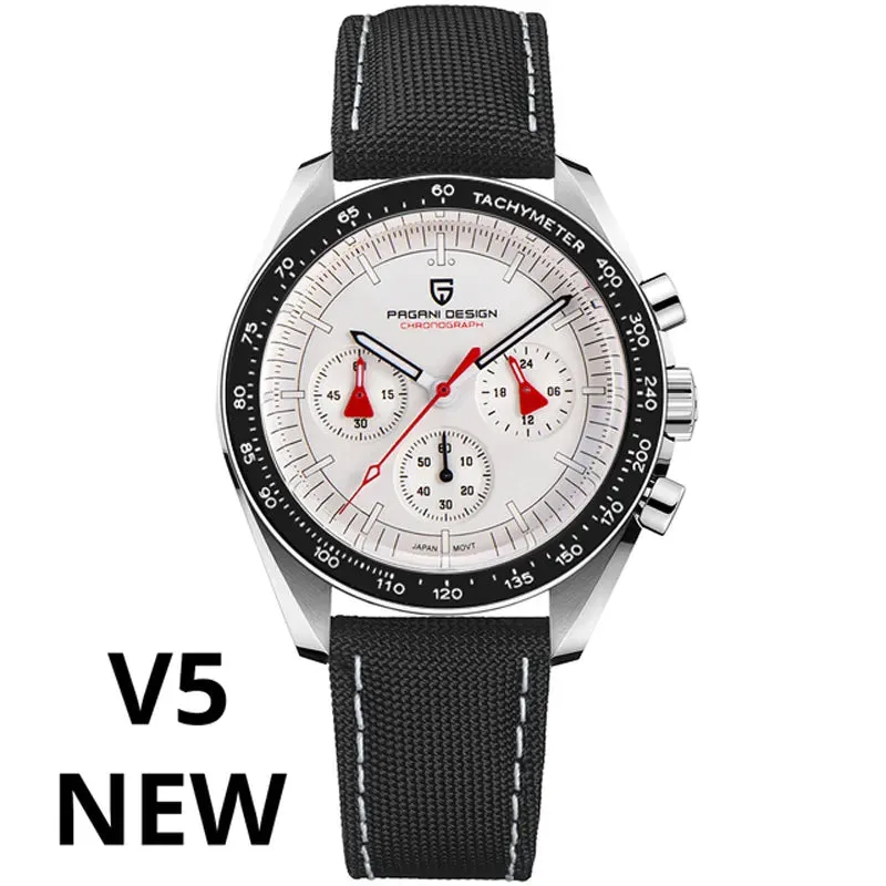 PAGANI DESIGN Mens Watches Top Brand Luxury Automatic Quartz Chronograph Waterproof Sport Stainless Steel Watch