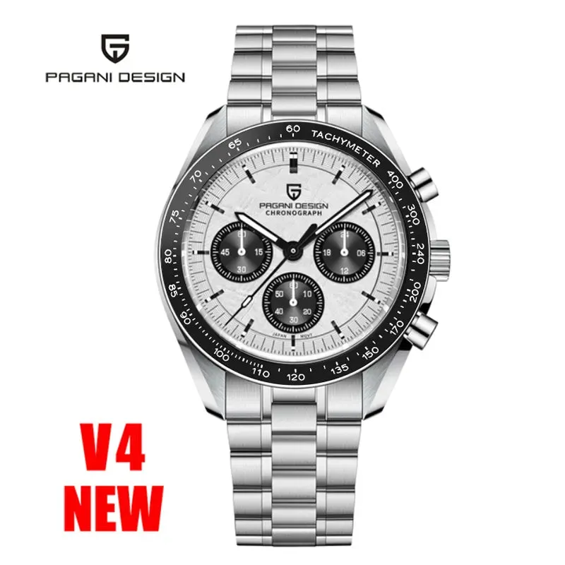 PAGANI DESIGN Mens Watches Top Brand Luxury Automatic Quartz Chronograph Waterproof Sport Stainless Steel Watch