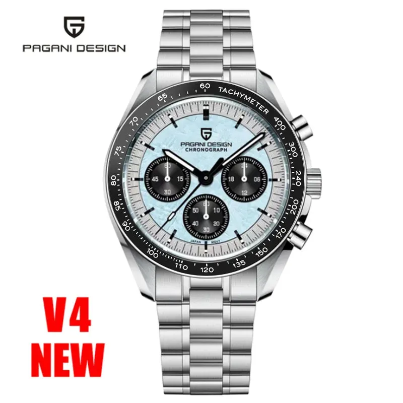 PAGANI DESIGN Mens Watches Top Brand Luxury Automatic Quartz Chronograph Waterproof Sport Stainless Steel Watch