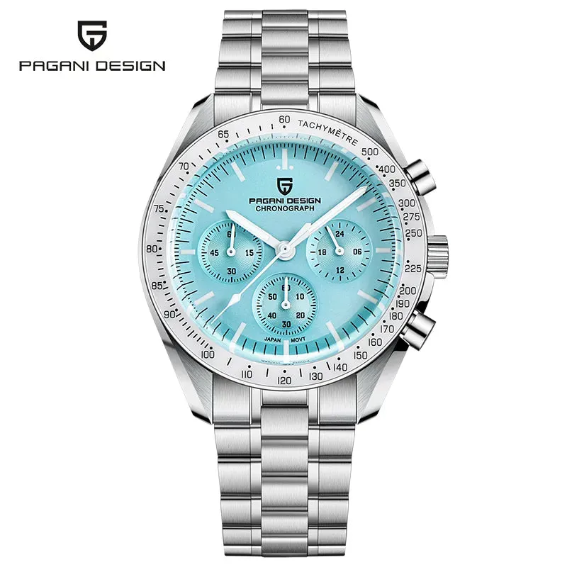 PAGANI DESIGN Mens Watches Top Brand Luxury Automatic Quartz Chronograph Waterproof Sport Stainless Steel Watch