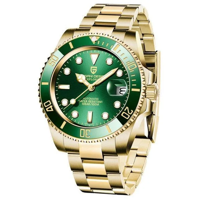 Pagani Design Yellow Gold Submariner Date Homage Watches