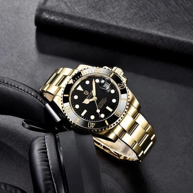 Pagani Design Yellow Gold Submariner Date Homage Watches