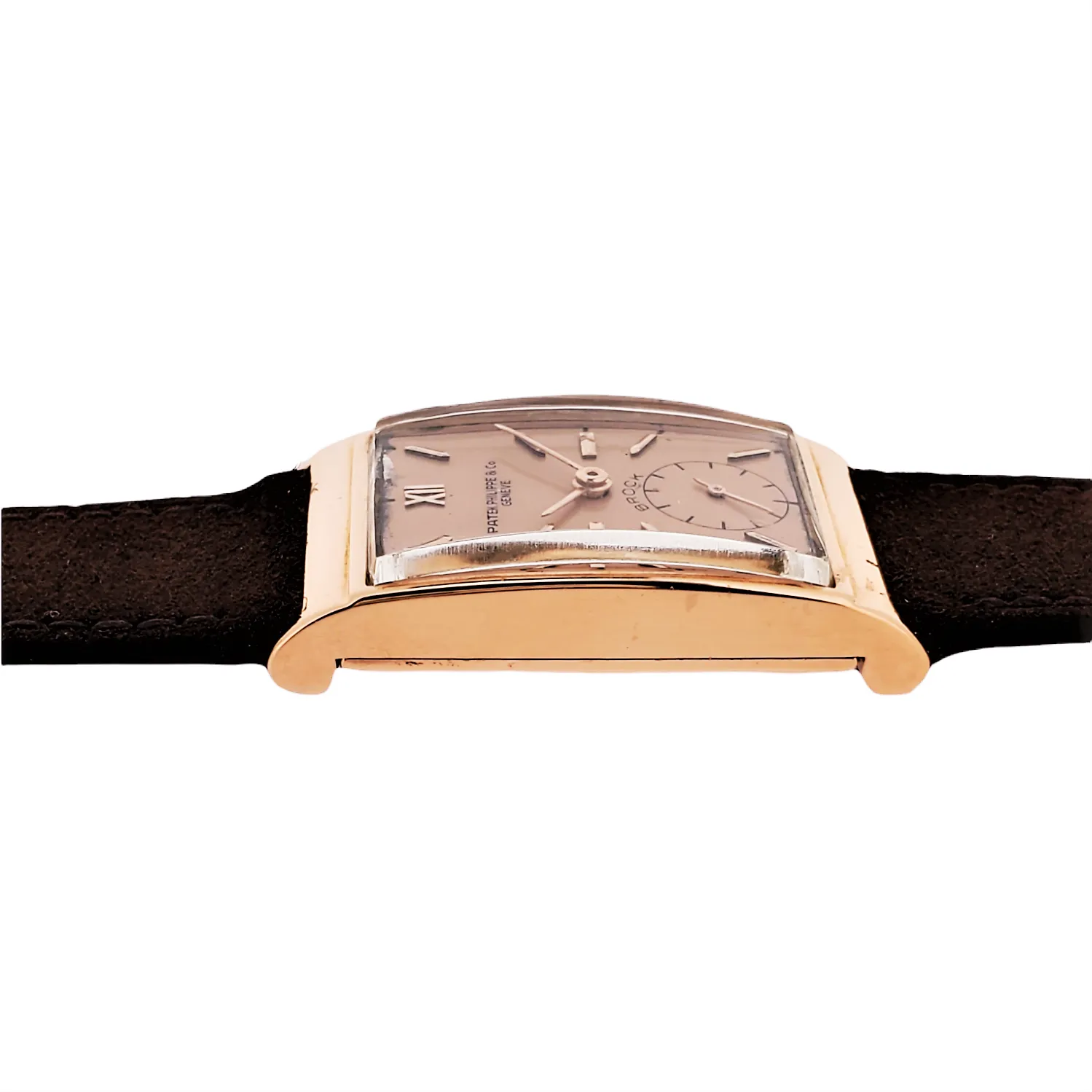 Patek Philippe 1442R Vintage Art Deco Rose gold Watch, Retailed by Brock & Co. Circa 1944