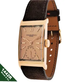 Patek Philippe 1442R Vintage Art Deco Rose gold Watch, Retailed by Brock & Co. Circa 1944
