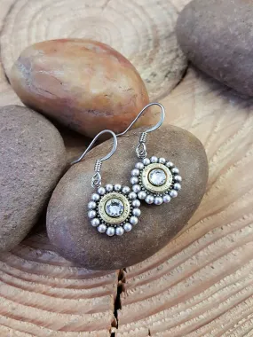 Petite Beaded Bezel Bullet Earrings - 25 Auto