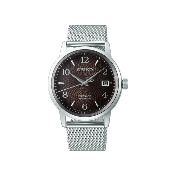 PRESAGE COCKTAIL BLACK DIAL MESH BRACELET 38.5MM -  Srpf39J1