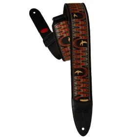 PRS 2.4" Padded Guitar Strap w/FLASH, Custom Jacquard Birds Wavelength Yellow