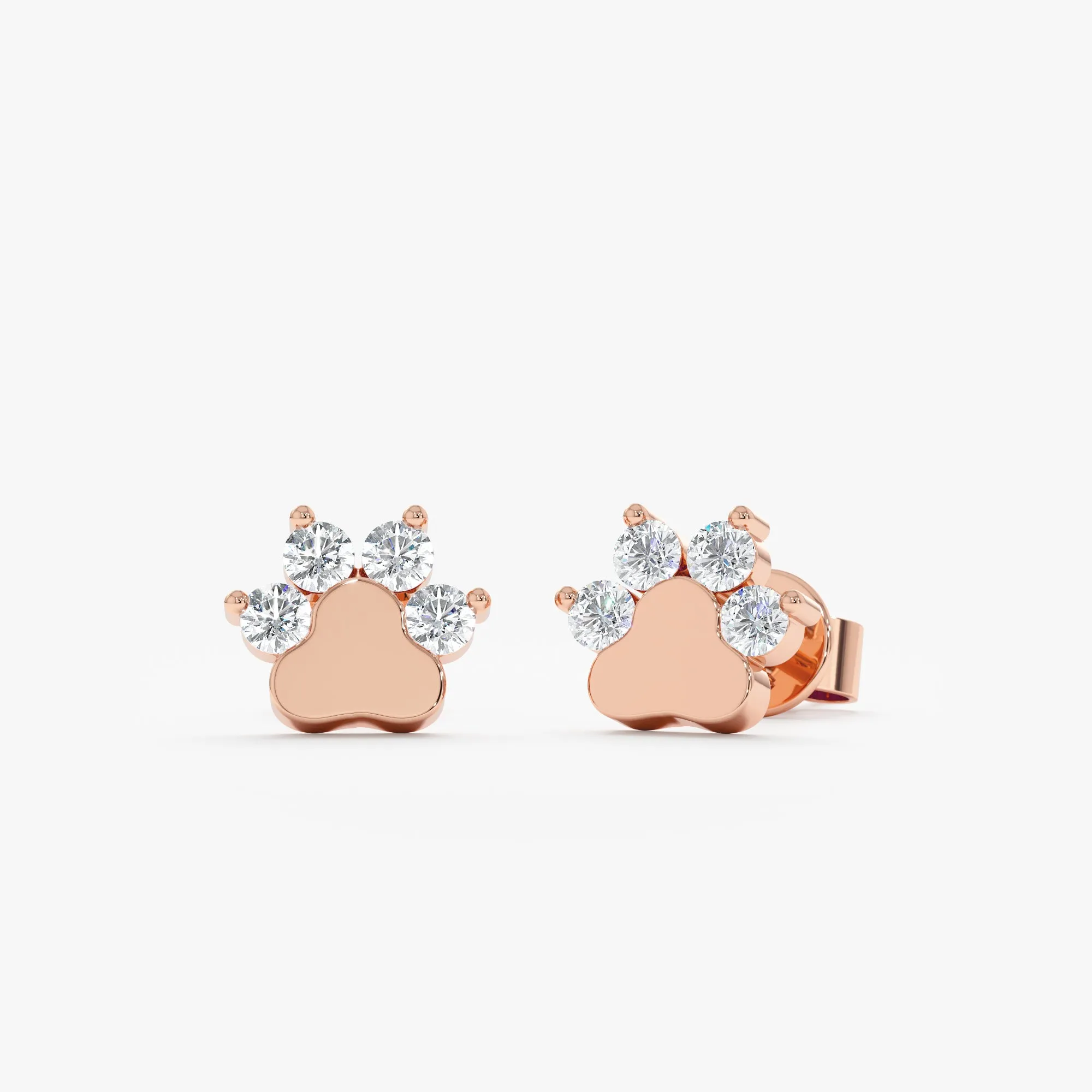 Puppy Paw Diamond Studs, Rory