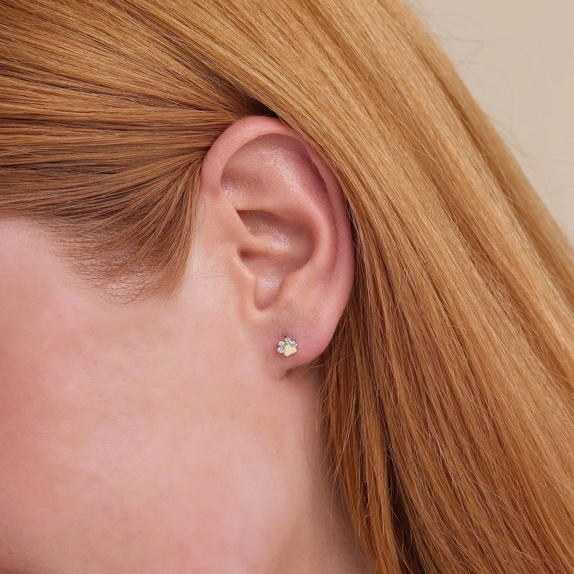 Puppy Paw Diamond Studs, Rory