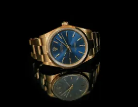 RLX Oyster Perpetual Silver Blue Dial Swiss Automatic Watch With Rose Gold Stainless Steel Strap Watch For Men's-Best For Formal Look RLX-67198