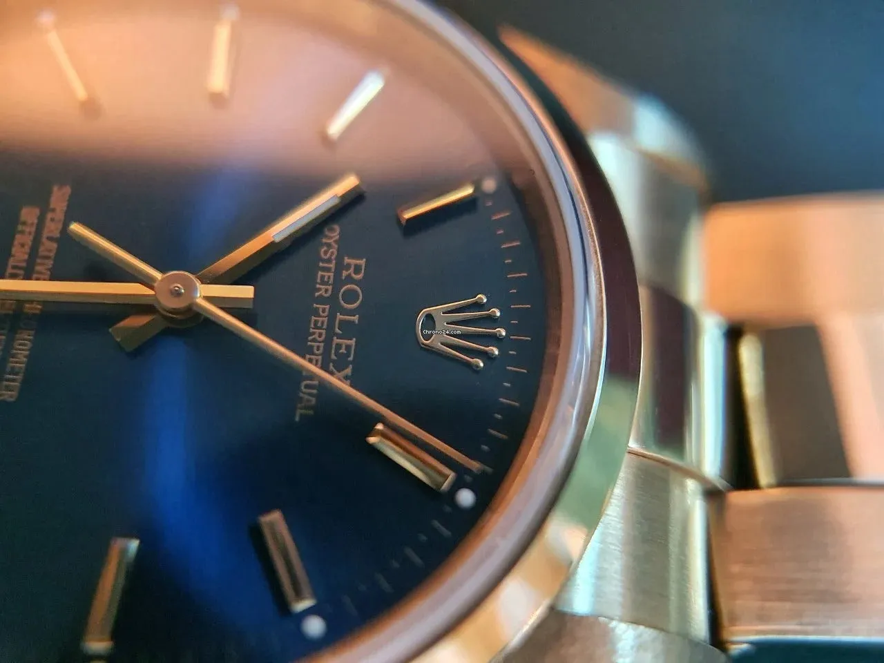 RLX Oyster Perpetual Silver Blue Dial Swiss Automatic Watch With Rose Gold Stainless Steel Strap Watch For Men's-Best For Formal Look RLX-67198