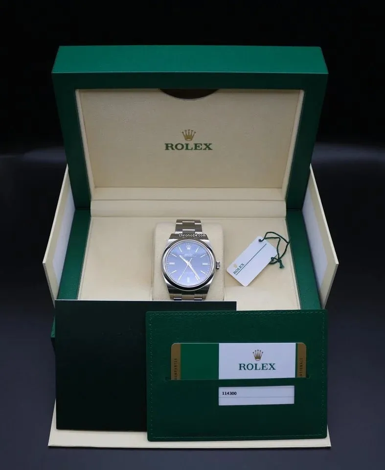 RLX Oyster Perpetual Silver Blue Dial Swiss Automatic Watch With Stainless Steel Strap Watch For Men's-Best For Formal Look RLX-11430