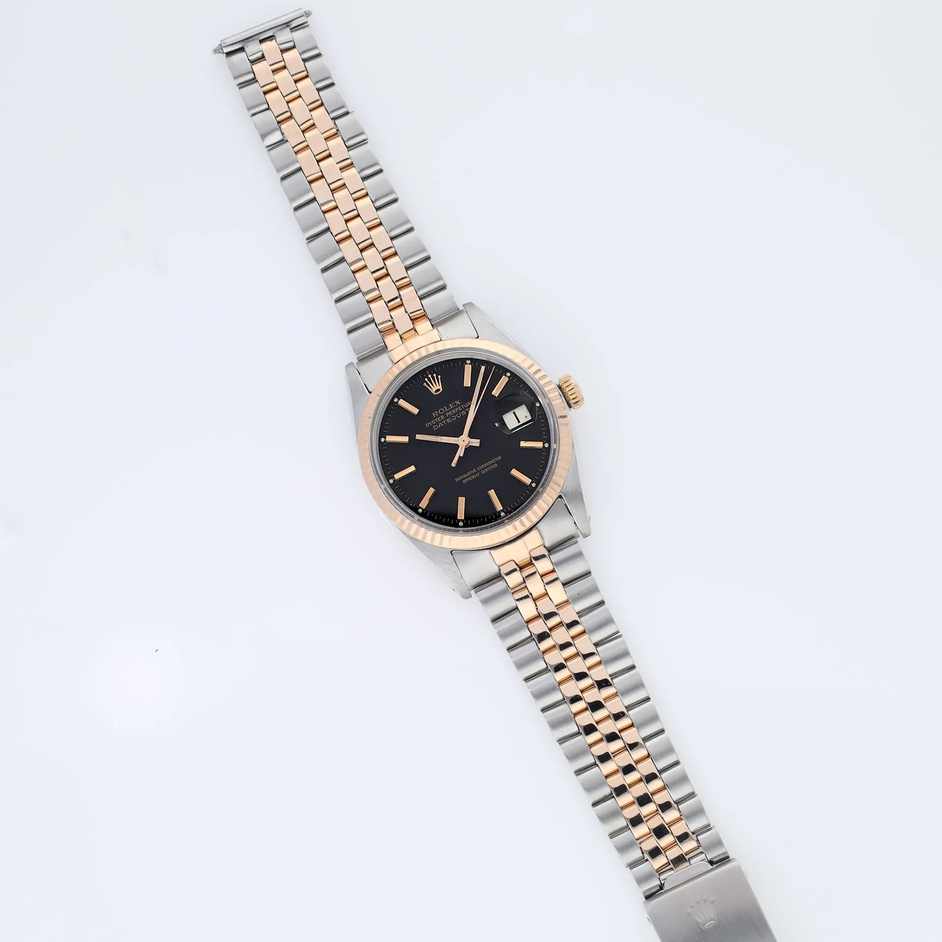 Rolex Datejust 1601 Steel and Rose Gold with Black Dial