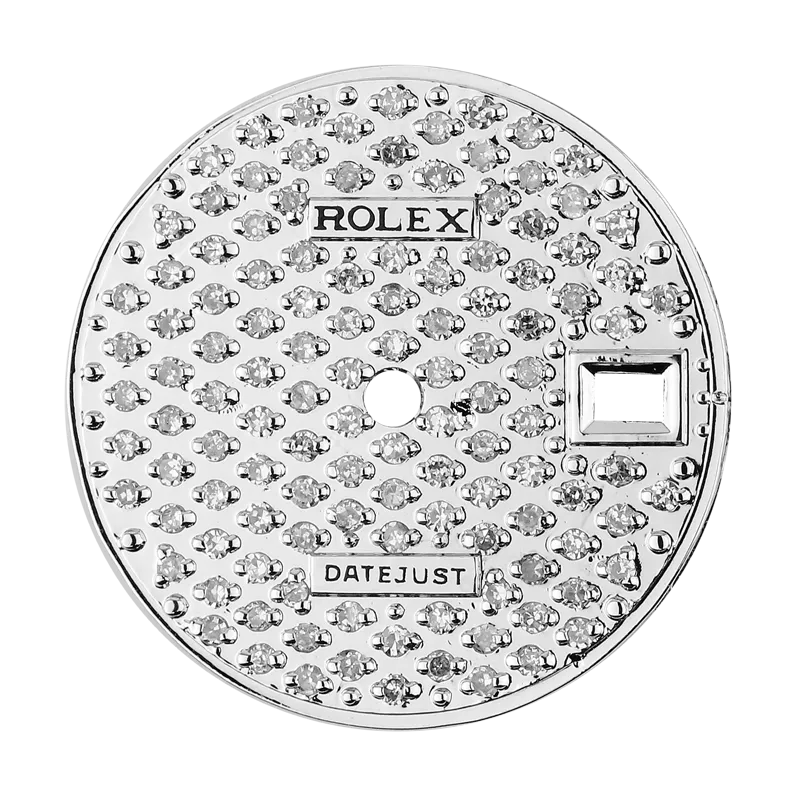 Rolex DateJust 26mm Steel Diamond Pavé Custom Dial