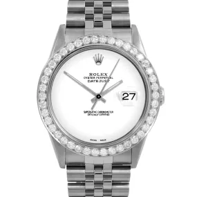 Rolex Datejust 36mm | 16234-WHT-NOHM-25CT-JBL