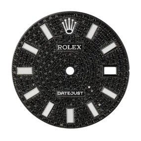 Rolex DateJust 41mm Black Diamond Pavé Custom Dial