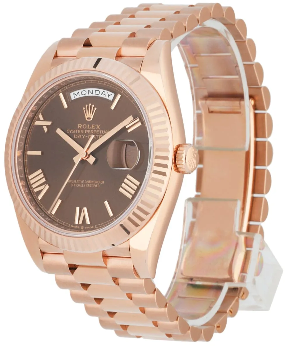 Rolex Day-Date 228235 18K Rose Gold Men's Watch Box & papers