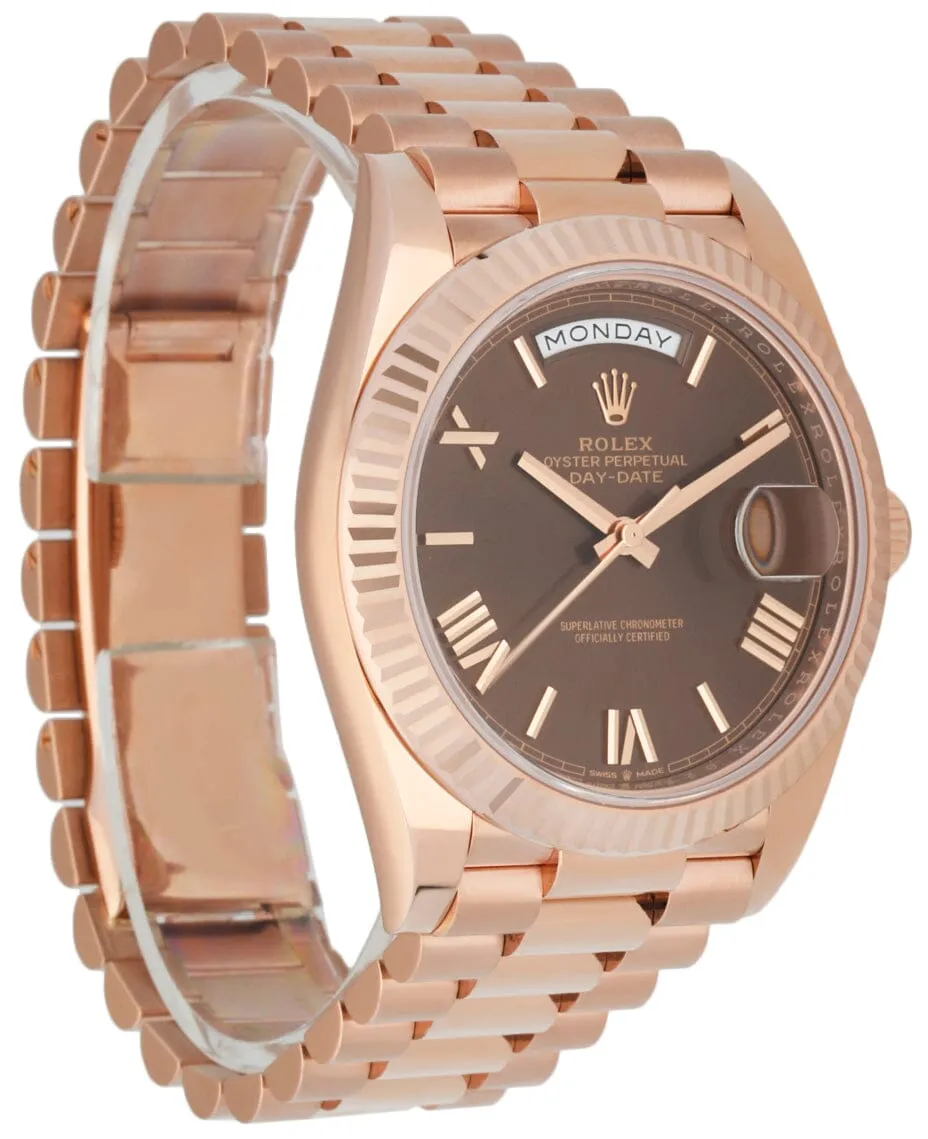 Rolex Day-Date 228235 18K Rose Gold Men's Watch Box & papers