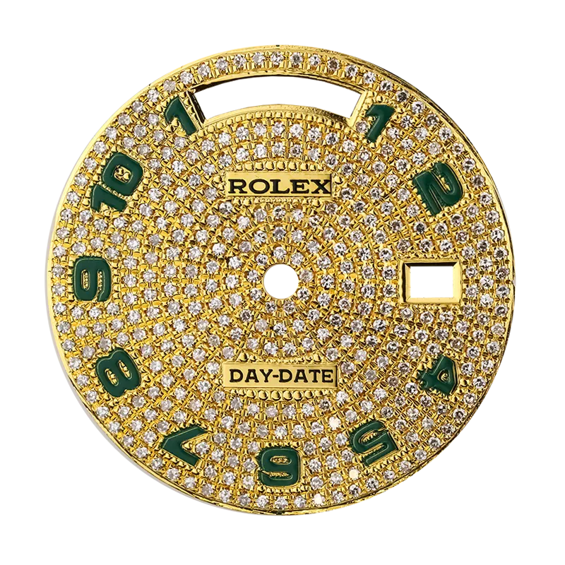 Rolex Day-Date 36 Gold Diamond Pavé Custom Dial