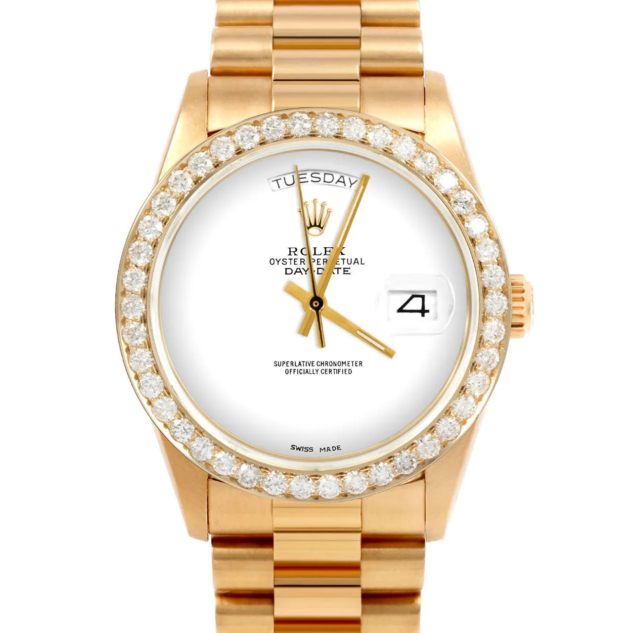 Rolex Day-Date 36mm | 18038-WHT-NOHM-25CT-PRS