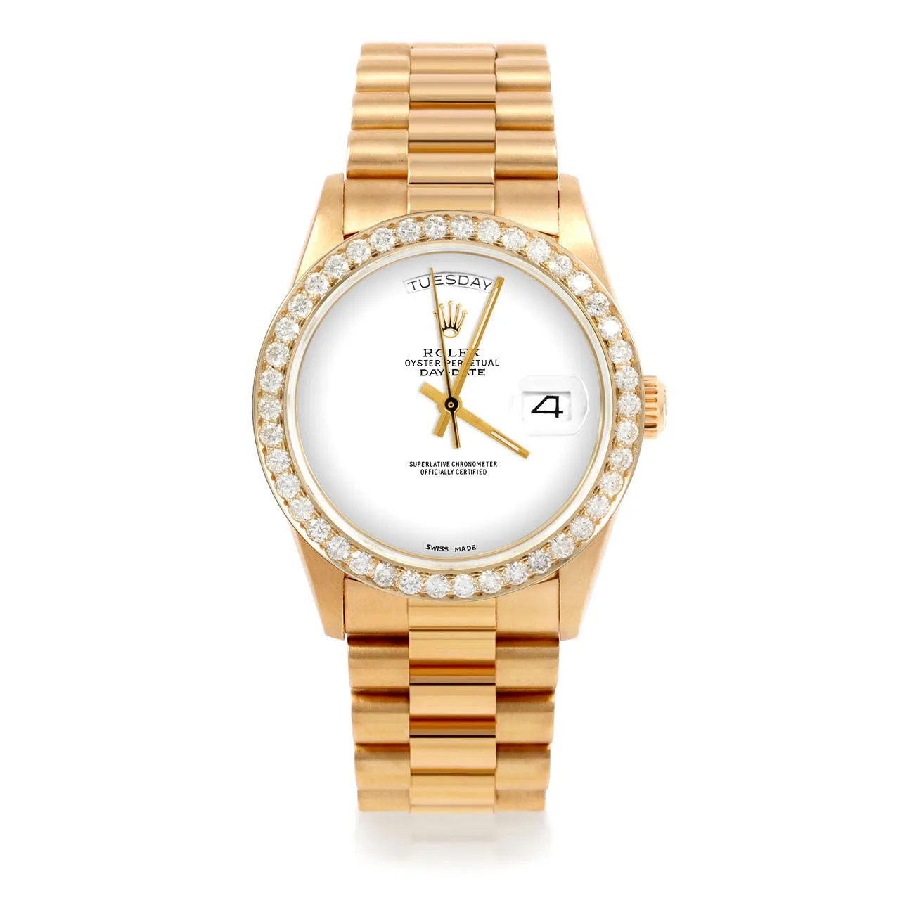 Rolex Day-Date 36mm | 18038-WHT-NOHM-25CT-PRS