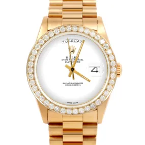 Rolex Day-Date 36mm | 18038-WHT-NOHM-25CT-PRS