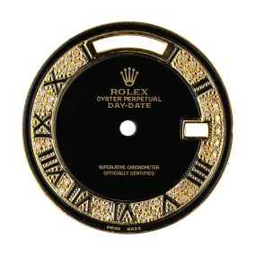 Rolex Day-Date 36mm Black/Gold Diamond Set Custom Dial