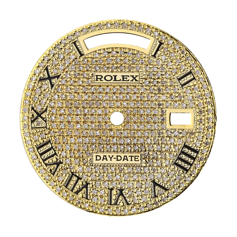 Rolex Day-Date 36mm Gold Diamond Pavé Custom Dial