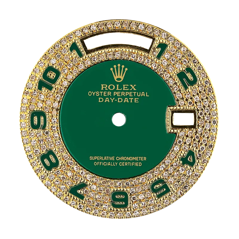 Rolex Day-Date 36mm Green/Gold Diamond Set Custom Dial