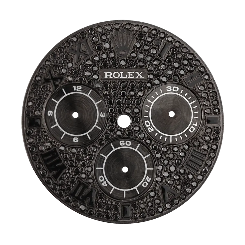 Rolex Daytona 40mm Black Diamond Pavé Custom Dial