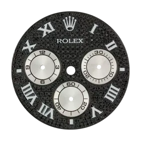 Rolex Daytona Black Diamond Pavé/White Sub-Dials Custom Dial