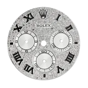 Rolex Daytona Diamond Pavé/Black Roman Numerals Custom Dial