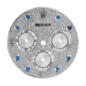 Rolex Daytona Diamond Pavé/Blue Precious Stone Hour Markers Custom Dial